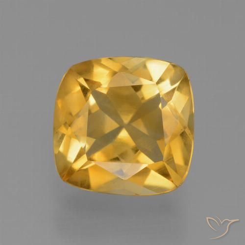 1.53ct Natural Laranja Dourado Profundo Citrino, Almofada, VS