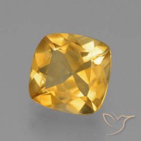 Citrino Laranja Dourado Profundo Natural 1.53ct, Almofada, VS