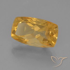 Citrino Laranja Dourado Profundo Natural 3.32ct, Almofada, VVS-VS