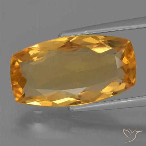 3.94ct Natural Laranja escuro-dourado Citrino, Almofada, VVS-VS