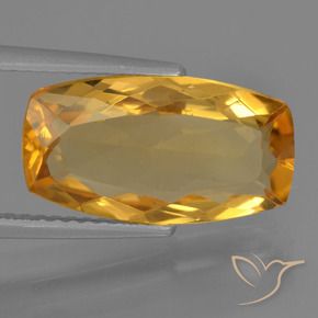Citrino Laranja escuro-dourado Natural 3.94ct, Almofada, VVS-VS