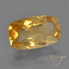 Citrino Laranja Profundo-Ouro Natural 3.22ct, Almofada, VS