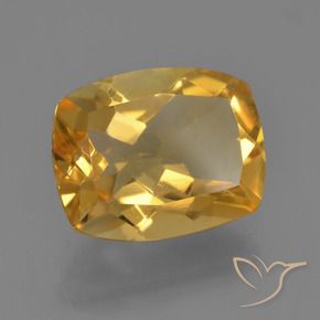 Citrino Laranja Dourado Profundo Natural 2.95ct, Almofada, VVS-VS