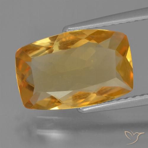 3.07ct Natural Laranja escuro-dourado Citrino, Almofada, VVS-VS