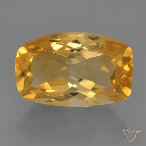 4.43ct Natural Dourado Médio-escuro Citrino, Almofada, VVS-VS