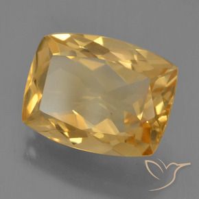 Citrino Laranja Dourado Profundo Natural 4.29ct, Almofada, VVS-VS