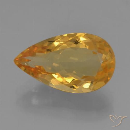 3.51ct Natural Dourado Médio-escuro Citrino, Formato de pêra, VVS-VS, Photo A