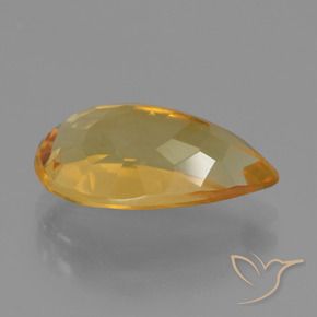 Citrino Dourado Médio-escuro Natural 3.51ct, Formato de pêra, VVS-VS