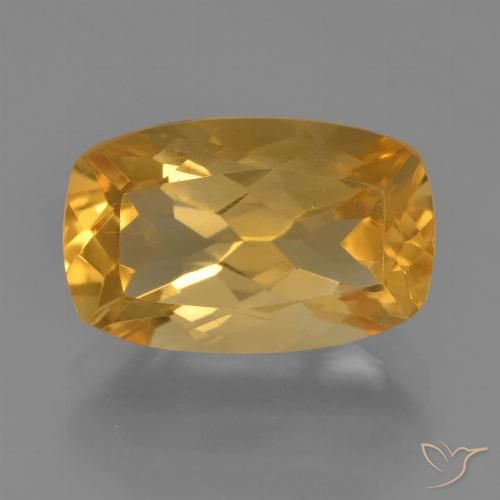 3.32ct Natural Laranja Dourado Profundo Citrino, Almofada, VVS-VS