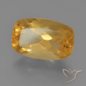Citrino Laranja Dourado Profundo Natural 3.32ct, Almofada, VVS-VS