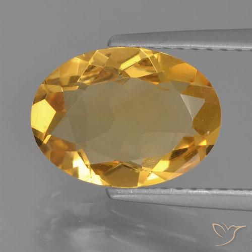 2.12ct Natural Dourado Médio-escuro Citrino, oval, VVS-VS