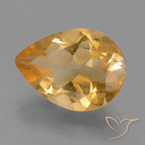 Citrino Laranja-dourado médio-claro Natural 2.99ct, Formato de pêra, VS