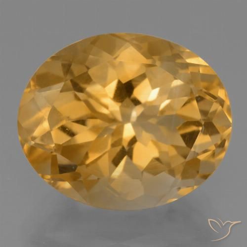 Citrino amarelo de 6,17 ct, corte oval de 13,2 x 11 mm do Brasil, Photo A
