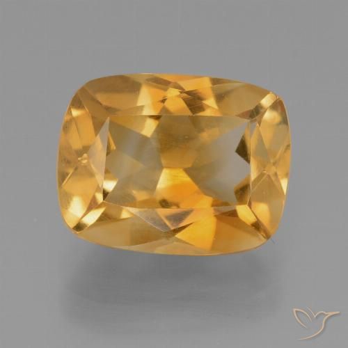 3.12ct Natural Laranja Dourado Profundo Citrino, Almofada, VS