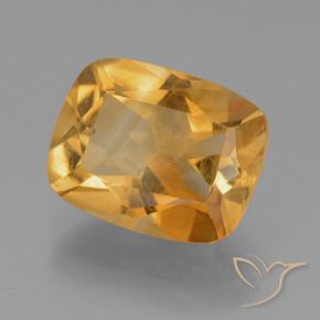 Citrino Laranja Dourado Profundo Natural 3.12ct, Almofada, VS