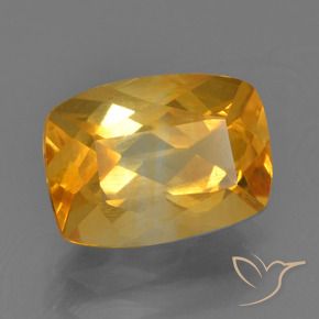 Citrino Laranja Profundo-Ouro Natural 2.27ct, Almofada, VS