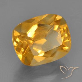 Citrino Laranja Profundo-Ouro Natural 2.76ct, Almofada, VS