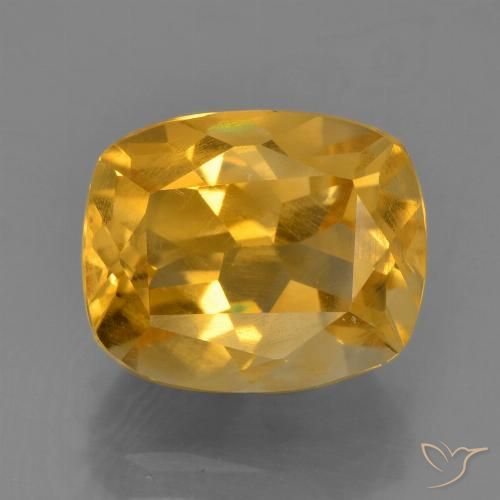 2.81ct Natural Laranja escuro-dourado Citrino, Almofada, VS