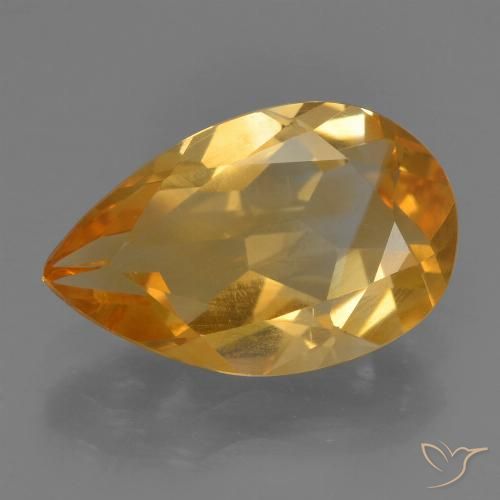 2.31ct Natural Laranja Profundo-Ouro Citrino, Formato de pêra, VVS-VS