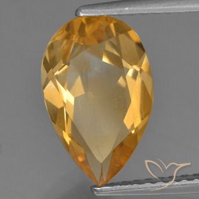 Citrino Laranja Profundo-Ouro Natural 2.31ct, Formato de pêra, VVS-VS