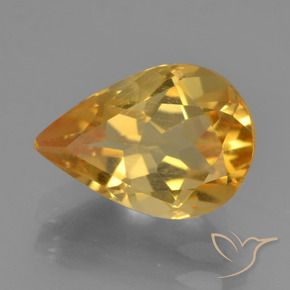 Citrino Laranja-dourado médio-claro Natural 2.17ct, Formato de pêra, VS