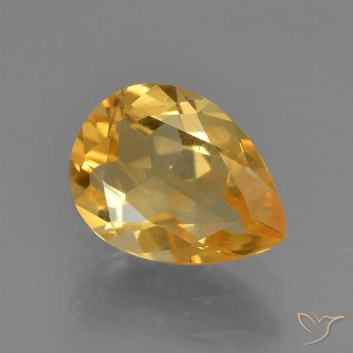 1.49ct Natural Laranja Dourado Profundo Citrino, Formato de pêra, VS
