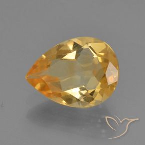 Citrino Laranja Dourado Profundo Natural 1.49ct, Formato de pêra, VS