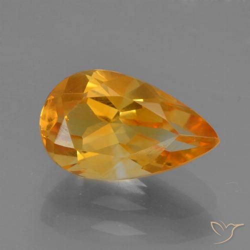 1.66ct Natural Laranja escuro Citrino, Formato de pêra, VVS-VS