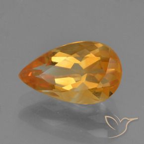 Citrino Laranja escuro Natural 1.66ct, Formato de pêra, VVS-VS