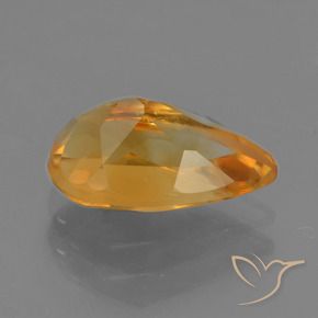 Citrino Laranja escuro Natural 1.66ct, Formato de pêra, VVS-VS