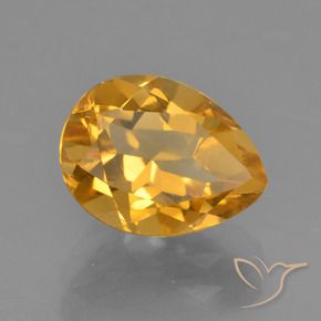 Citrino Laranja escuro-dourado Natural 1.84ct, Formato de pêra, VS