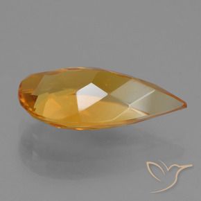 Citrino Laranja Profundo-Ouro Natural 2.33ct, Formato de pêra, VVS-VS
