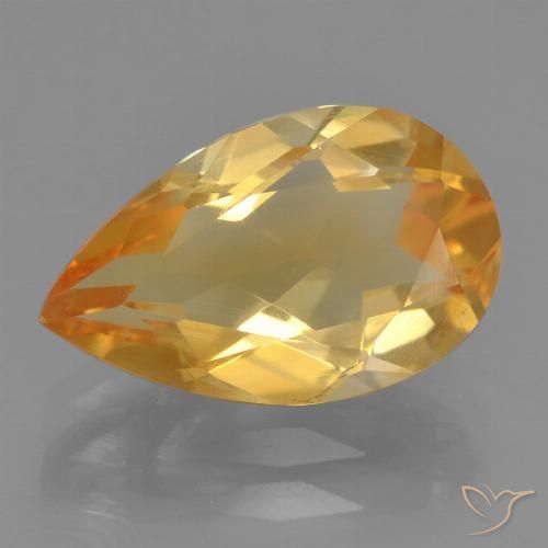 2.41ct Natural Dourado Médio-escuro Citrino, Formato de pêra, VVS-VS