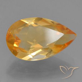 Citrino Dourado Médio-escuro Natural 2.41ct, Formato de pêra, VVS-VS