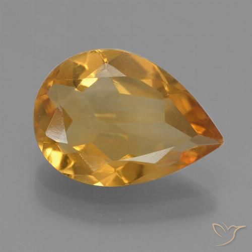 1.90ct Natural Laranja Profundo-Ouro Citrino, Formato de pêra, VVS-VS