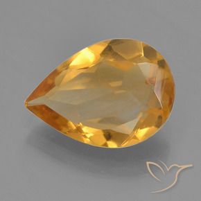 Citrino Laranja Profundo-Ouro Natural 1.90ct, Formato de pêra, VVS-VS