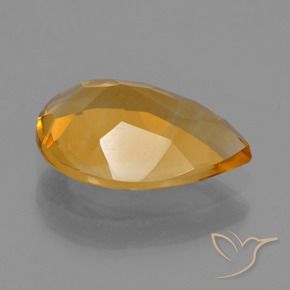 Citrino Laranja Profundo-Ouro Natural 1.90ct, Formato de pêra, VVS-VS