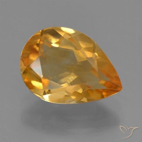 2.07ct Natural Laranja Profundo-Ouro Citrino, Formato de pêra, VS