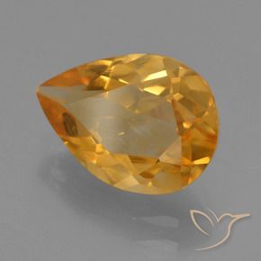 Citrino Laranja Profundo-Ouro Natural 2.07ct, Formato de pêra, VS