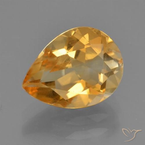 2.32ct Natural Laranja-Ouro Citrino, Formato de pêra, VS