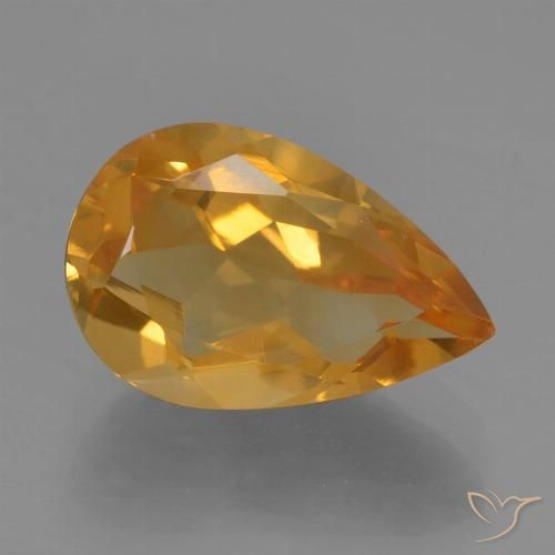 2.42ct Natural Laranja Profundo-Ouro Citrino, Formato de pêra, VS