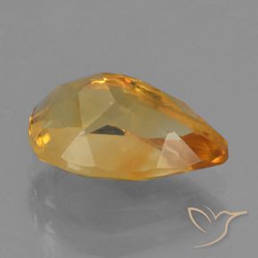 Citrino Laranja Profundo-Ouro Natural 2.42ct, Formato de pêra, VS