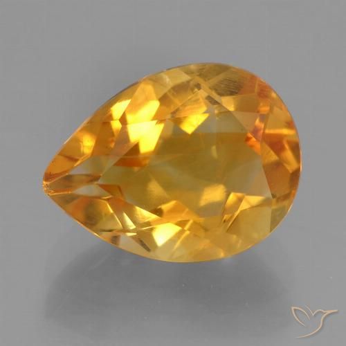 2.63ct Natural Laranja Profundo-Ouro Citrino, Formato de pêra, VS
