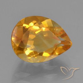 Citrino Laranja Profundo-Ouro Natural 2.63ct, Formato de pêra, VS