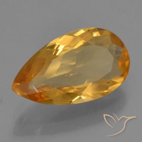 Citrino Laranja Profundo-Ouro Natural 2.36ct, Formato de pêra, VVS-VS