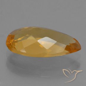 Citrino Laranja Profundo-Ouro Natural 2.36ct, Formato de pêra, VVS-VS