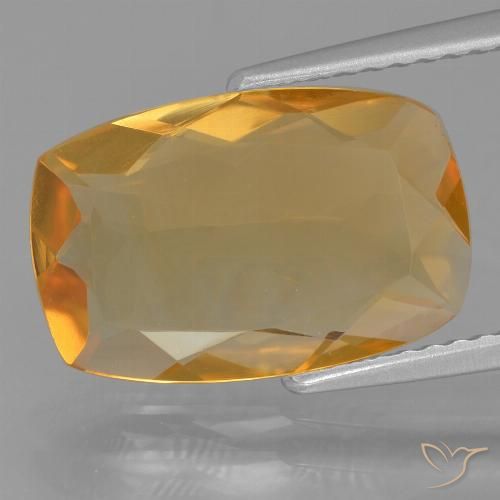 3.55ct Natural Laranja Profundo-Ouro Citrino, Almofada, VVS-VS