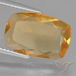 Citrino Laranja Profundo-Ouro Natural 3.55ct, Almofada, VVS-VS