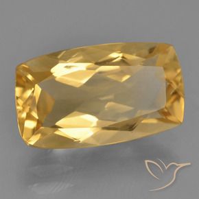Citrino Dourado Médio-escuro Natural 3.96ct, Almofada, VS