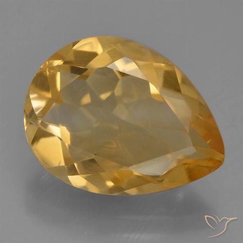 4.72ct Natural Dourado Médio-escuro Citrino, Formato de pêra, VS